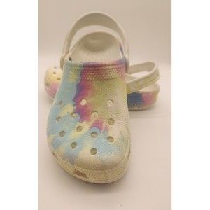Crocs Kid Size 2 Tie Dyed Blue Yellow